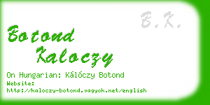 botond kaloczy business card