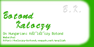 botond kaloczy business card